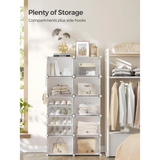 SONGMICS Shoe Rack, 10 Cubes With Doors, 40 Pair For Bedroom, Entryway