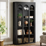 Tribesigns 70.87" Bookshelf, 5-Tier Arched Display Bookcase with Open Storage Shelves,