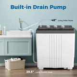 Portable Twin Tub Washing Machine for Apartment, Dorm, RV - 20 Lbs Capacity, Drain Pump,