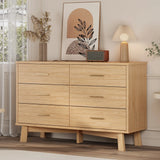 Rustic Farmhouse 6-Drawer Double Dresser, Dresser for Bedroom