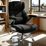 600LB Big Tall Executive Office Chair 5D Flip Arms Pocket Spring Lumbar Support High Back Cloth Desk Rubber Wheels