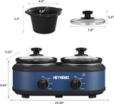Double Slow Cooker, Buffet Servers and Warmers, Dual 2 Pot Slow Cooker Food Warmer