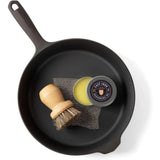 field cast iron starter set -10.25 inch cast iron skillet with cleaning kit: natural fiber brush
