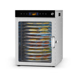 SucceBuy Rotary Food Dehydrator Machine 12 Stainless Steel Trays 800W with Adjustable Temperature & 24-Hour Timer for Jerky Meat