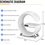 Smart Wireless Charging Alarm Clock with Bluetooth Speaker App Controlled Bedside Lamp Table Light and Night Light Bedroom Home