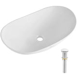 Oval Vessel Sink, 23.3" x 14.2" Bathroom Vessel Sink Bowl Countertop, White Ceramic Bathroom Sinks Above Counter, Bowl Sink with Modern Style, Well-Packaged for Bathroom