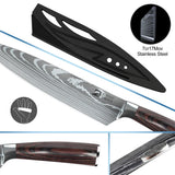 MDHAND 8pcs Kitchen Knife Damascus Stainless Steel Chef Knife Utility Paring Boning Cleaver