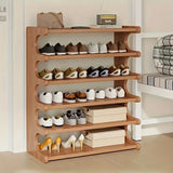 5/6-layer practical storage rack, shoe rack, space-saving designck, wood grain finish, easy