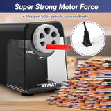 Electric Pencil Sharpener Heavy Duty 6 Holes 2 Pack Blue + Black