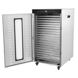 1700W Commercial Food Dehydrator 20 Stainless Steel Trays, Large Machine Capacity Food Dryer