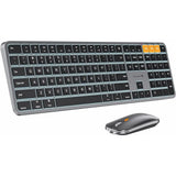 Wireless Backlit Keyboard and Mouse Combo for Multi-Device Use, Rechargeable