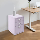3 -Tiers  Vertical File Cabinet Metal Mobile File Cabinet with Lock