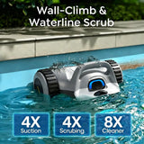 Cordless Robotic Pool Vacuum Cleaner for Inground & Above Ground Pools