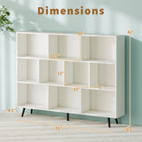 10 Cube Bookcase w/ 5 Metal Legs 2 Anti-tip Devices Display Cabinet Rack