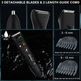 Scttomon 3-in-1 Multifunctional Body Groomer Ceramic Titanium Blade Trimmer for Full-Body Shaving Long USB