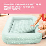 Kids Travel Air Mattress Inflatable Bed Set with Raised Sides, Hand Pump