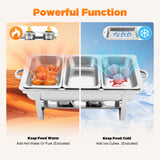 3 Pan Food Warmer, Stainless Steel Chafing Dish Buffet Set, Rectangular Catering Warmer
