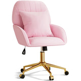 Home Office Desk Chair Comfy with Adjustable Swivel Wheels, Modern Velvet Makeup