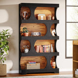 Modern Asymmetrical Bookshelf,Freestanding Display Shelf with Classic Shape