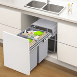 20L Pullout Trash Can for Kitchen Under-Counter Slide-Out Recycling Garbage Trash Can Waste Bin