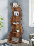 Tribesigns Corner Shelf, Rustic 5-Tier Wall Corner Bookshelf, Stylish Corner Small Bookcase Storage Rack