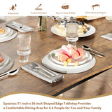Rectangular Dining Table for 6-8 15mm Thick Metal Frame Wave Edge Dinner Tables
