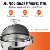 SucceBuy Roll Top Chafing Dish Buffet Set 6 Qt 2 Pack Stainless Steel Chafer with 2 Full Size Pans