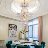 16.9" Luxury Retro Crystal Chandelier European Style Imperial Style Copper Color
