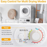 Portable Clothes Dryer, High End Laundry Front Load Tumble Dryer Machine with Stainless Steel Tub MD DC PRINT
