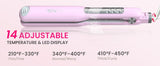 Flat Iron - Fast Heating Ceramic Hair Straightener with 1.4" Wide Floating Board,