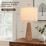 Nightstand Lamp Bedside Lamps Set of 2 Vtage Rustic Farmhouse Table Lamp
