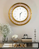 Activity priceCrushed Diamond Wall Clock Round Decorative 24 inch Brown