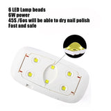 Nail Dryer Machine Portable 6 LED UV Manicure Lamp Home MD DC PRINT
