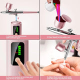Airbrush Kit with Compressor 48PSI HighPressure NonClogging Air Brush Set Cordless Rechargeable with 0.3mm