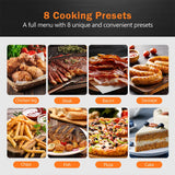 CROWNFUL Air Fryer 7L Touch-screen Display Air Fryer Oven with 8 Cooking Programs