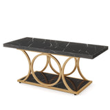 Tribesigns Rectangle Coffee Table, 47.24-inch Modern Coffee Tables for Living Room