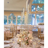 Acrylic Floor Candelabra 5 Arm Tall Candlestick Holder for Wedding, 10pcs