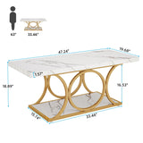 Tribesigns Rectangle Coffee Table, 47.24-inch Modern Coffee Tables for Living Room