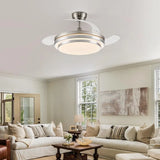 42 Inch Fandelier Ceiling Fan with Light Retractable Ceiling Fan with Lights for Bedroom