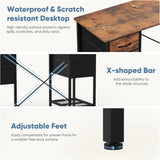 55 inch Computer Desk with Drawers, Home Office Table with 4 Fabric Drawers