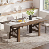 Dining Table for 6-8, 71" Long Large Wooden Farmhouse Kitchen Table