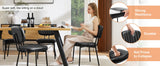 JHK Faux Leather Modern Dining Chairs Set of 2 Ergonomic Lumbar Support Foam Sponge Cushion Seat and Metal