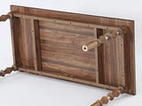 Tribesigns 62” Wood Patio Table for 4-6 People, Farmhouse Large Indoor/Outdoor Dining Picnic Table with Carved Turned Legs