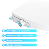 Bidet Toilet Seat, Premium Non-Electric Round Bidet Toilet Seats with Dual Nozzle, Perfect for Personal