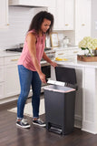 Step-On Trash Can with Slow Close Lid, 12.4 Gallon Charcoal for Kitchen Office
