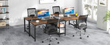 Tribesigns 90.55'' 2 Person Desk with Storage Shelves, Double Computer Desk