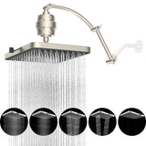Hibbent Rain Filtered Shower Head, 13'' High Pressure Rainfall 5 Modes Showerhead