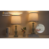 Dimmable Table Lamps Set of 2, Rustic Farmhouse Table Lamps for Living Room