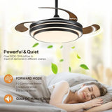 42 Inch Fandelier Ceiling Fan with Light Retractable Ceiling Fan with Lights
