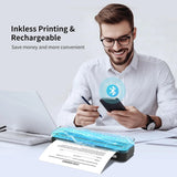 300DPI Portable Printer Wireless for Travel, Inkless Small Bluetooth Printers for Home Use